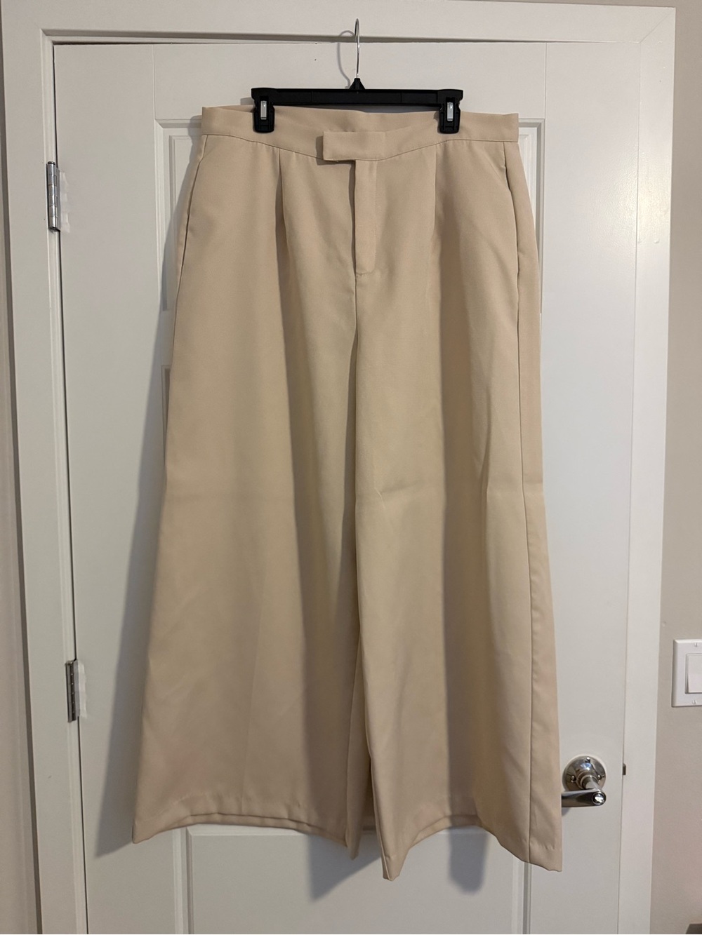 Wide Leg Women's Pants in Beige - Elegant Neutral Style